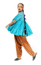 Load image into Gallery viewer, Aasmani Nautanki Top and Peela Patyala Set
