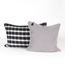 Load image into Gallery viewer, 26" x 26" Throw Pillow in Mini Check Chocolate with White Pipe
